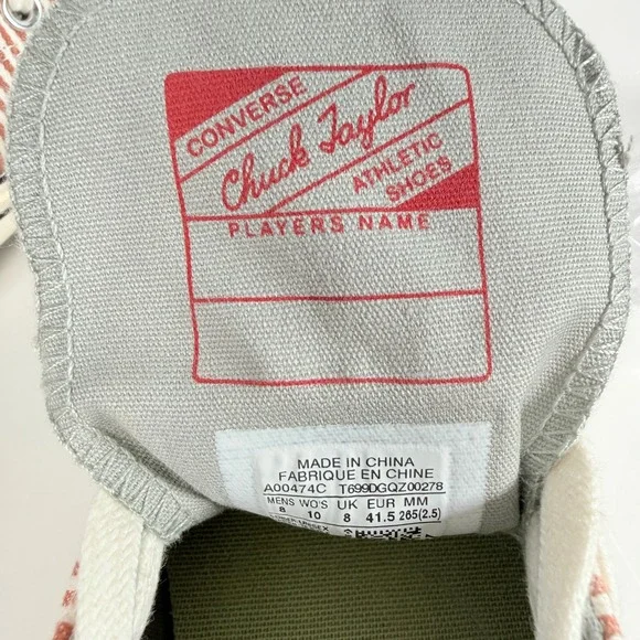 Converse Chuck Taylor All Star 70 Low Pinstripe Terracotta White Sneakers 8 10 - Picture 12 of 13